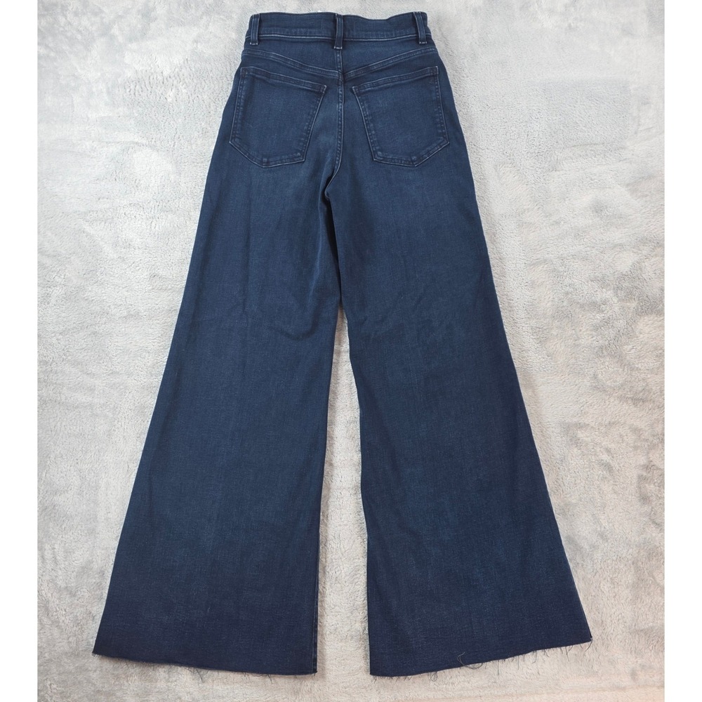 Madewell Women 26 Tall Kingston Wash Flared Wide Leg Cropped Jeans High Rise - Picture 12 of 13